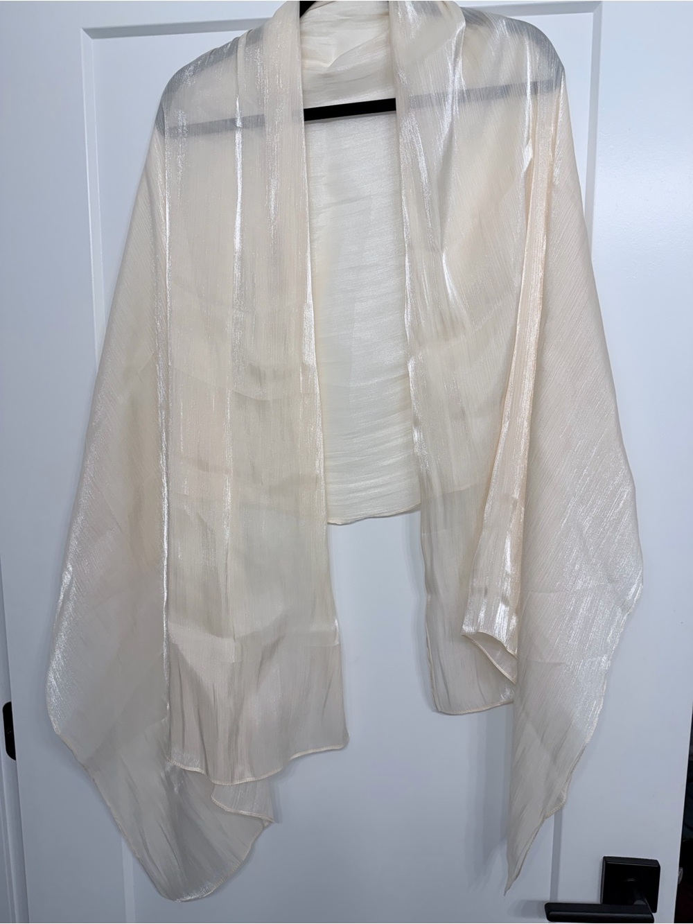 Cream Sheer Draped Shawl
